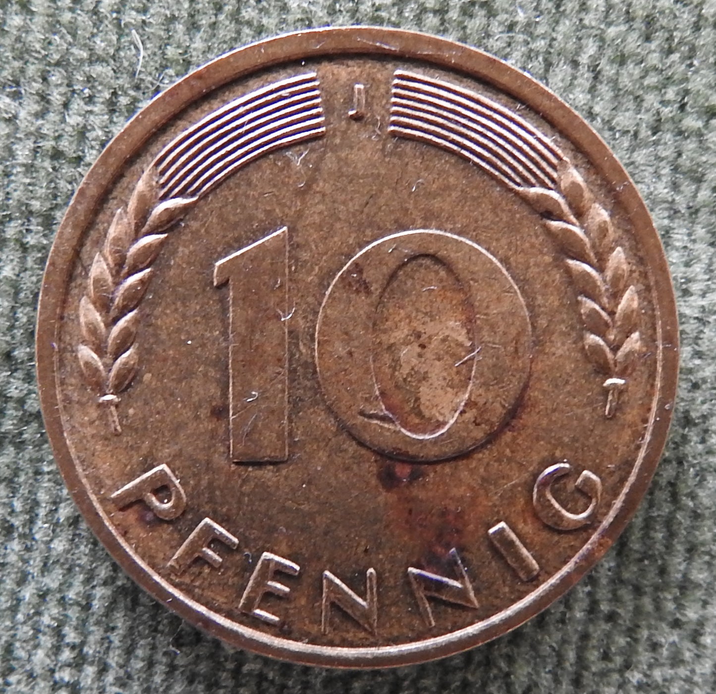 Germany 1950 J 10 Pfennig Coin - Circulated