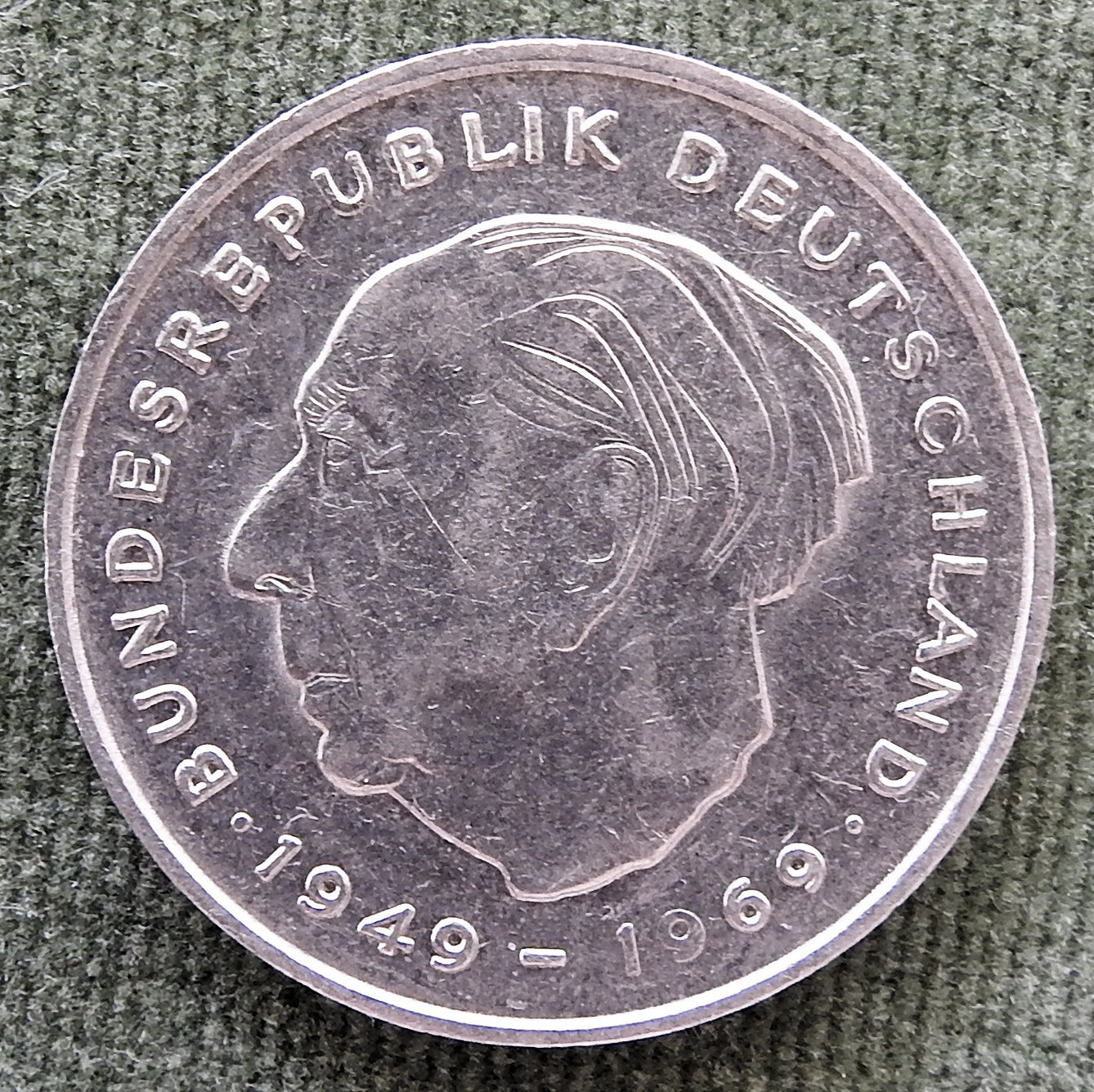 Germany 1970 D 2 Deutsche Mark Coin Konrad Adenauer