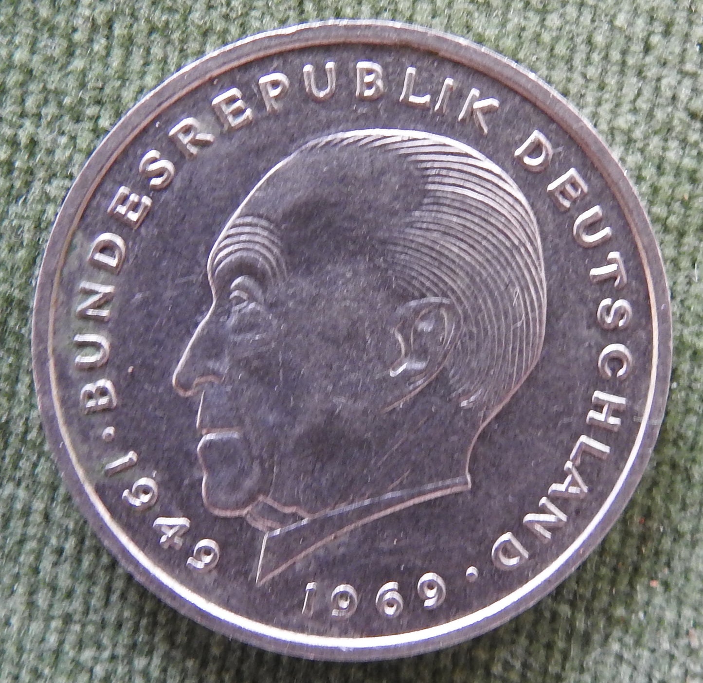 Germany 1970 F 2 Deutsche Mark Konrad Adenauer Coin
