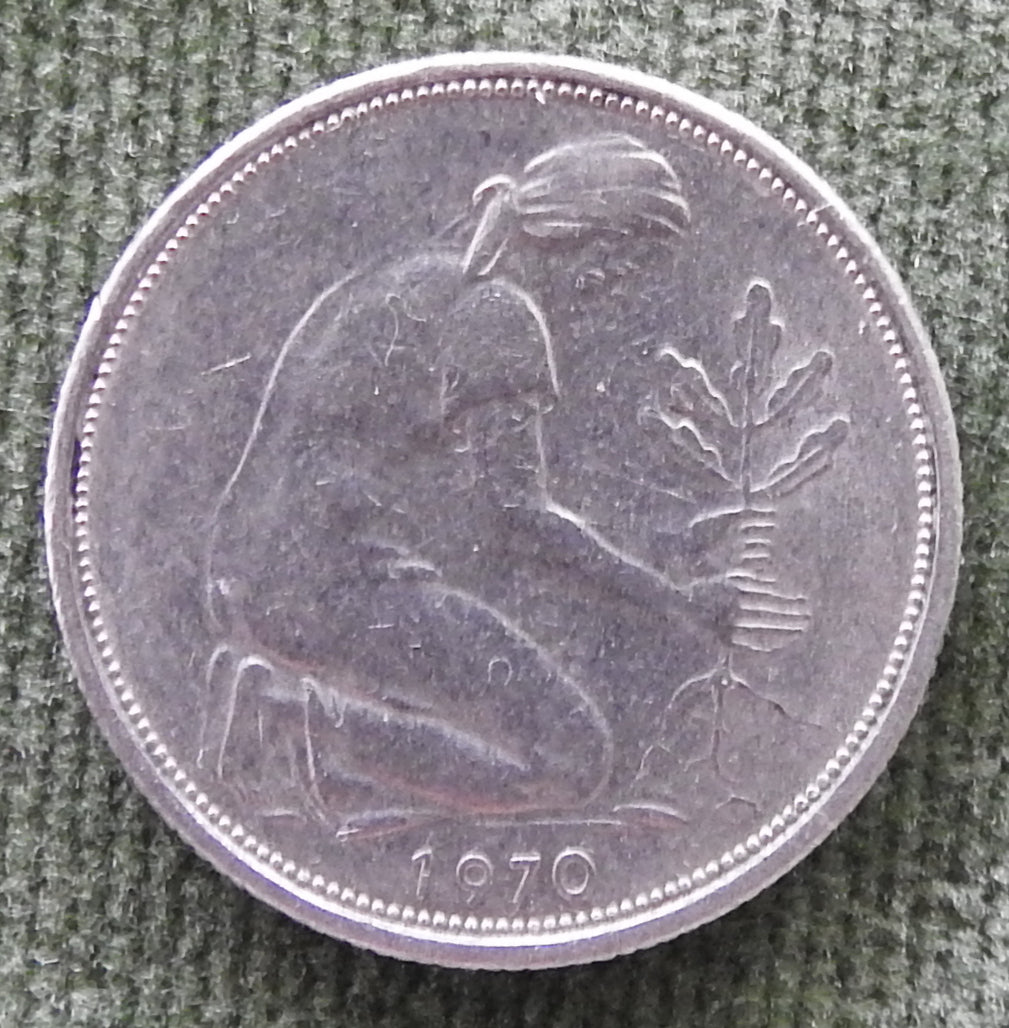 Germany 1970 F 50 Pfennig Coin