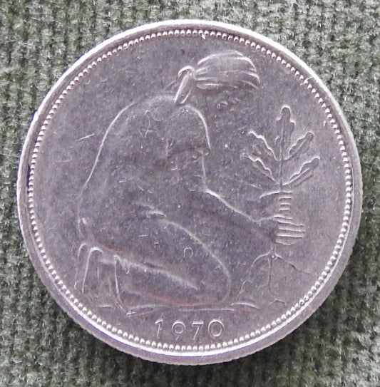 Germany 1970 F 50 Pfennig Coin