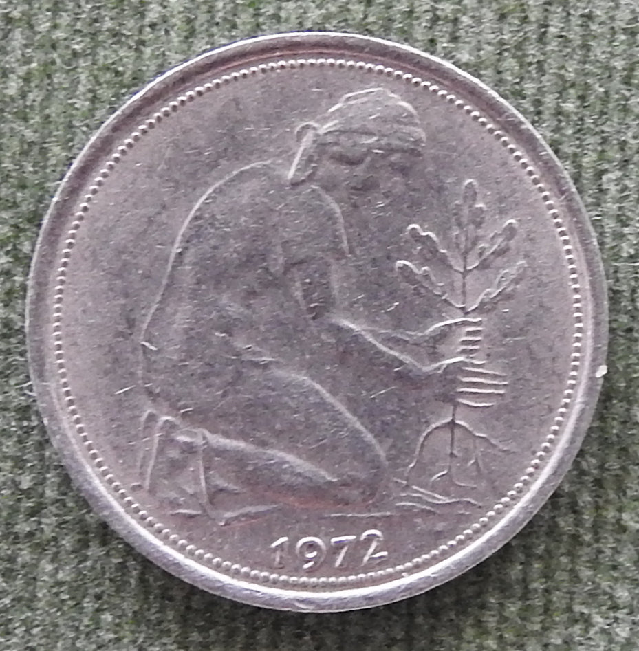 Germany 1972 F 50 Pfennig Coin - Circulated