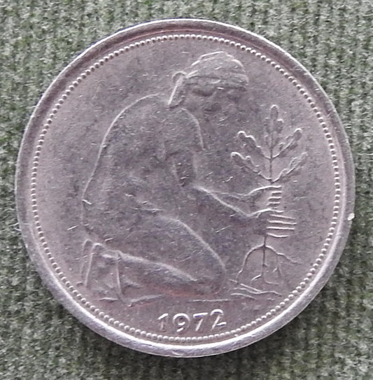 Germany 1972 F 50 Pfennig Coin - Circulated