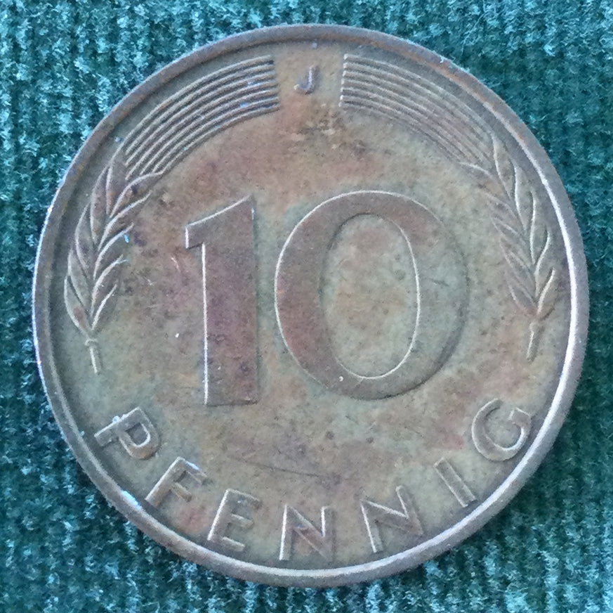 Germany 1972 J 10 Pfennig Coin