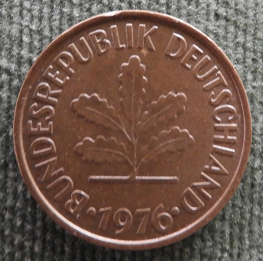 Germany 1976 D 5 Pfennig Coin - Circulated
