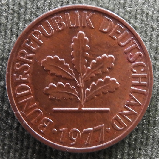Germany 1977 G 2 Pfennig Coin - Circulated