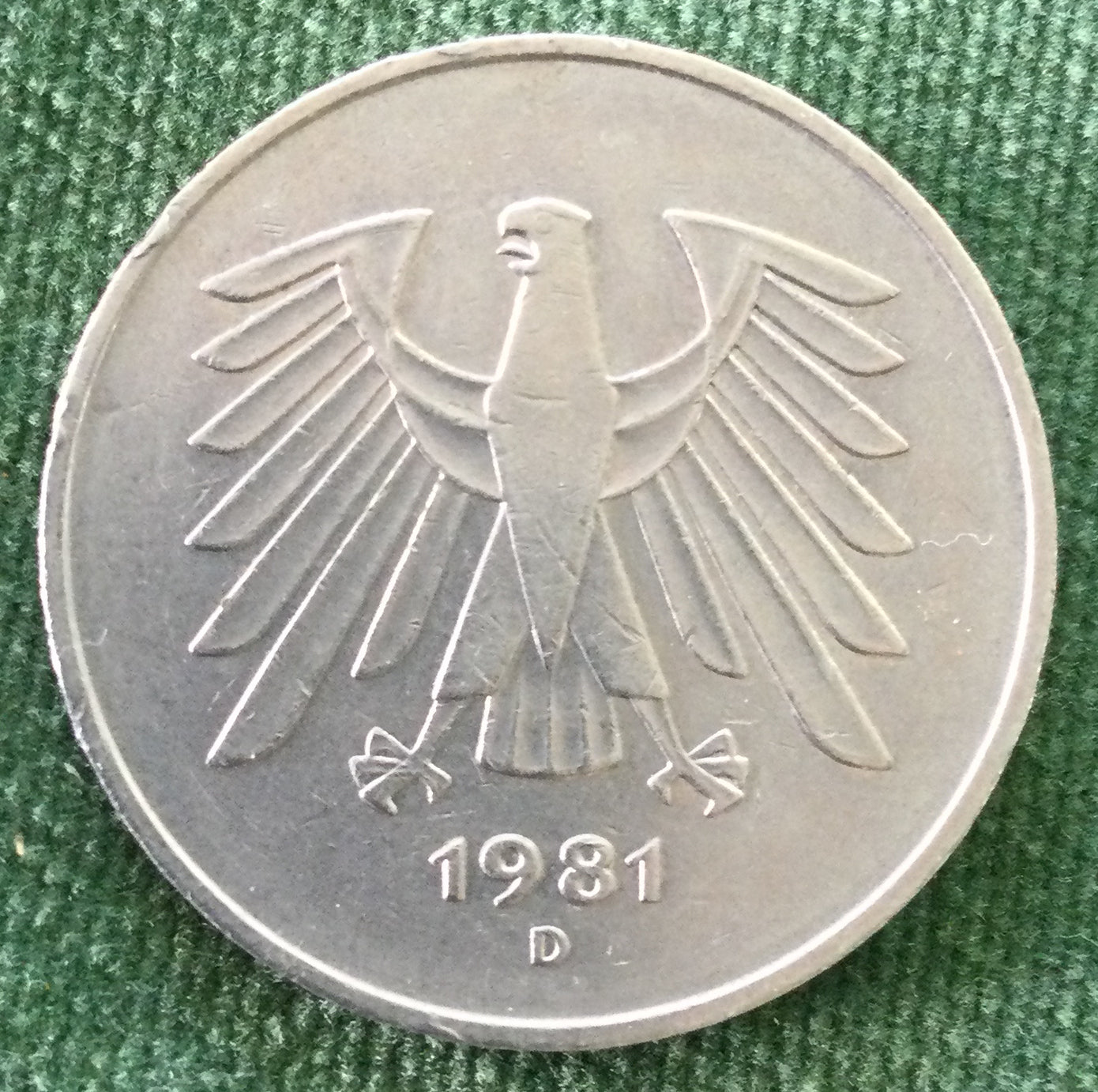 Germany 1981 D 5 Deutsche Mark Coin