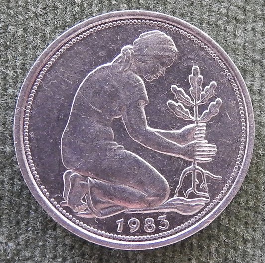 Germany 1983 F 50 Pfennig Coin - Circulated