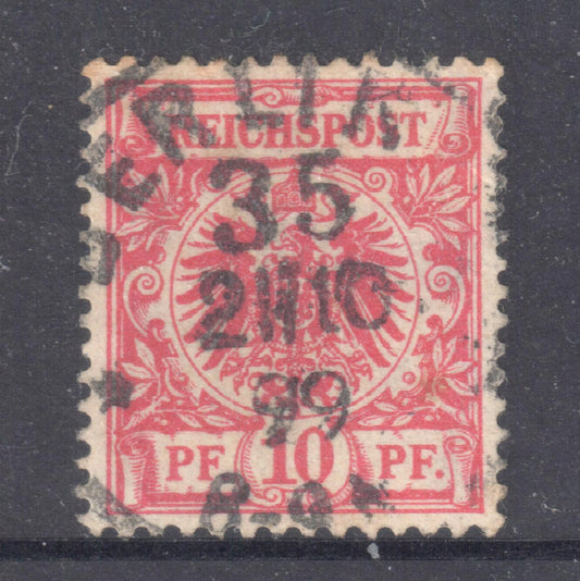 German Empire 1889 -1900 10 Pfennig Carmine Imperial Eagle Stamp - Perfin:13.5x14.25