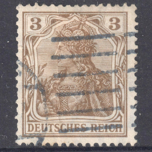 German Empire 1902 3 Pfennig Brown Germania Stamp - Perfin:14x14.25