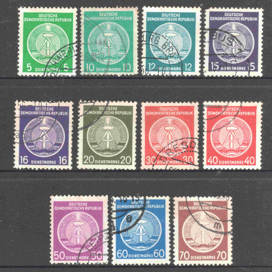 German DDR 1954 - 1960 Coat Of Arms Stamp Group - Perfin:13x12.5