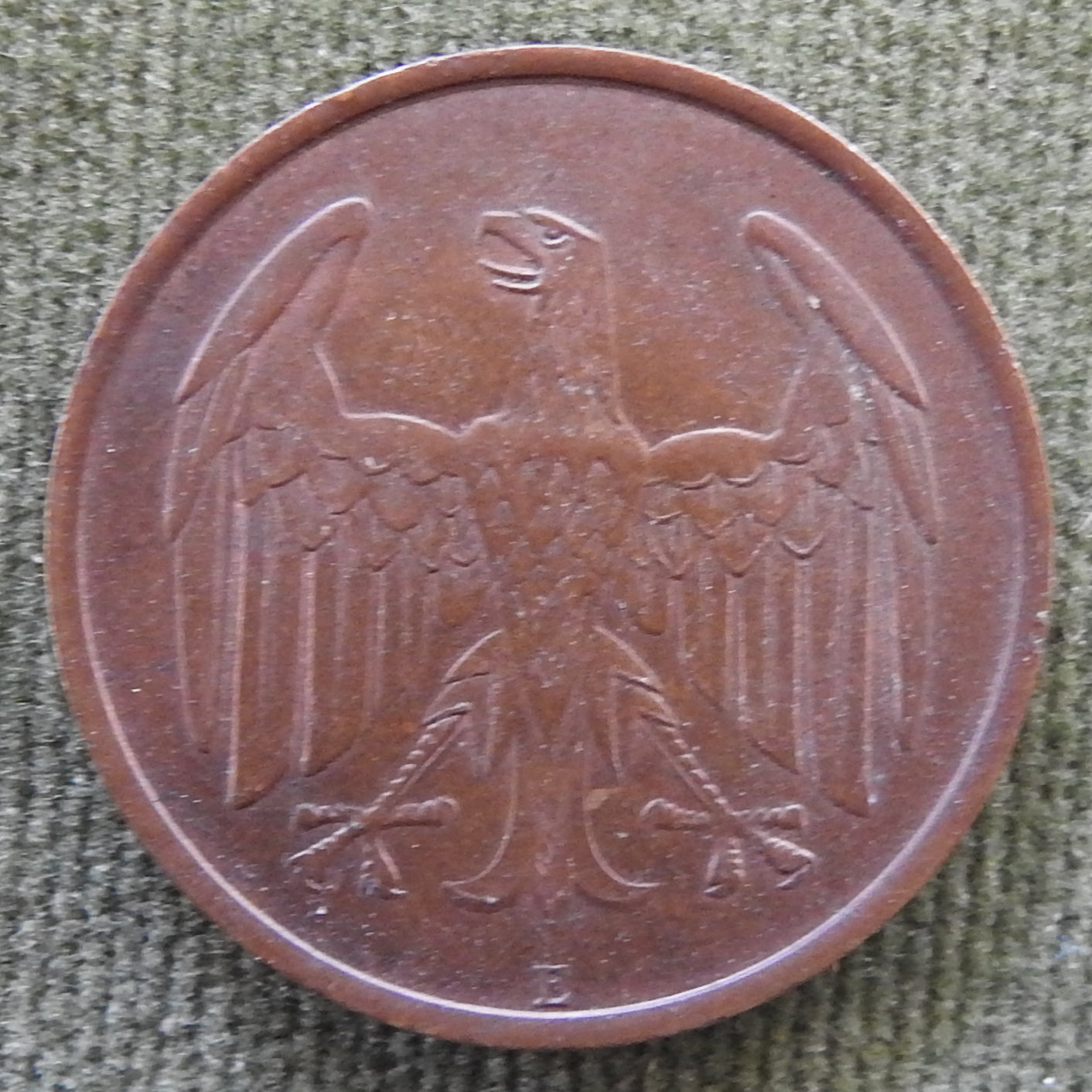 Germany 1932 E 4 Pfennig Eagle Above The Mintmark Coin