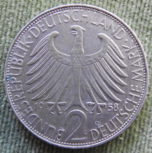 Germany 1958 G 2 Deutsche Mark Max Planck Coin - Circulated