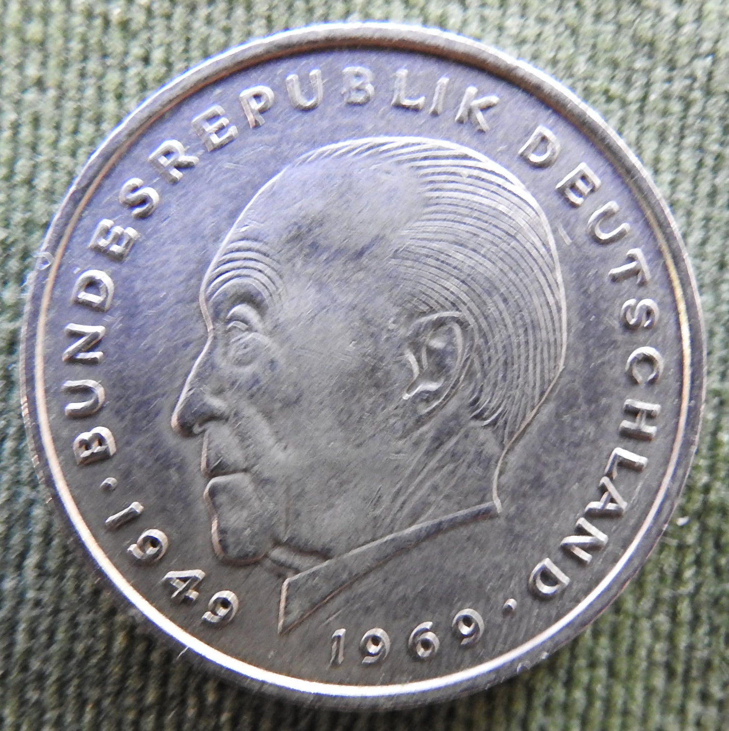 Germany 1970 J 2 Deutsche Mark Konrad Adenauer Coin - Circulated