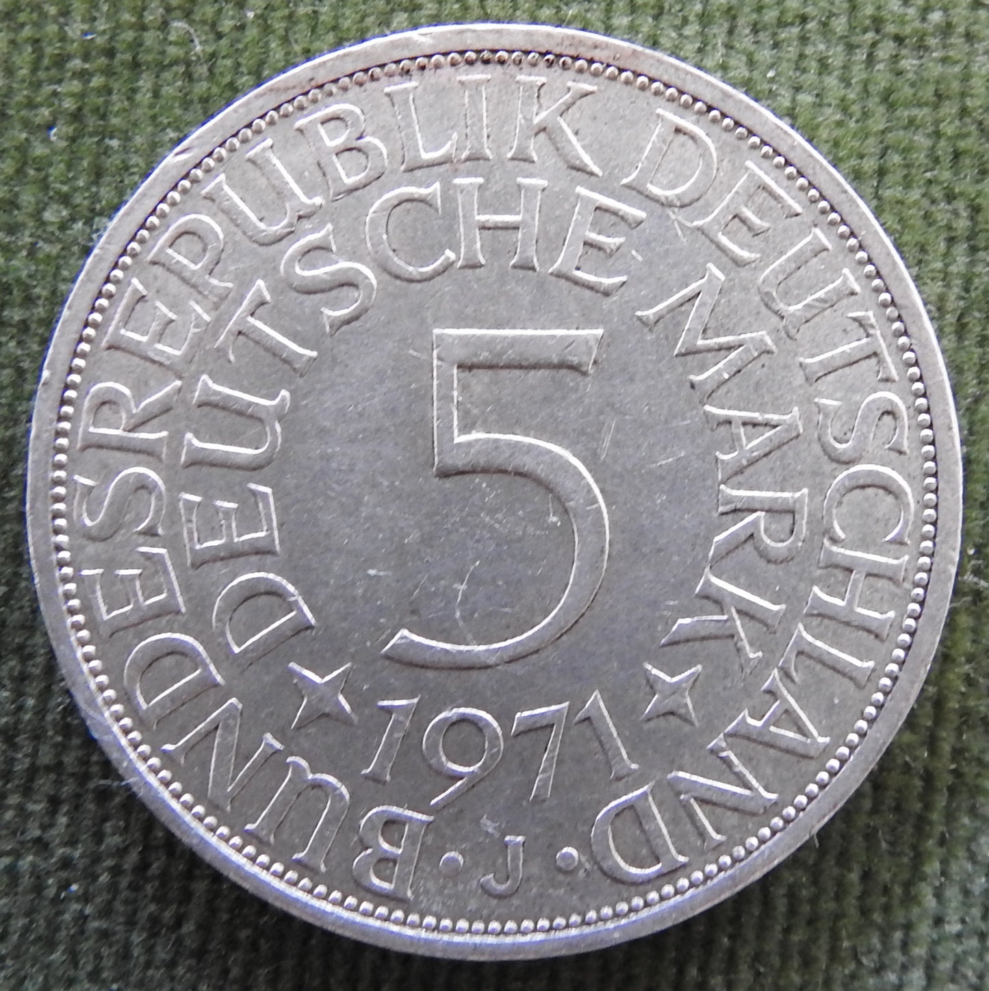 Germany 1971 J 5 Deutsche Mark Coin - Circulated
