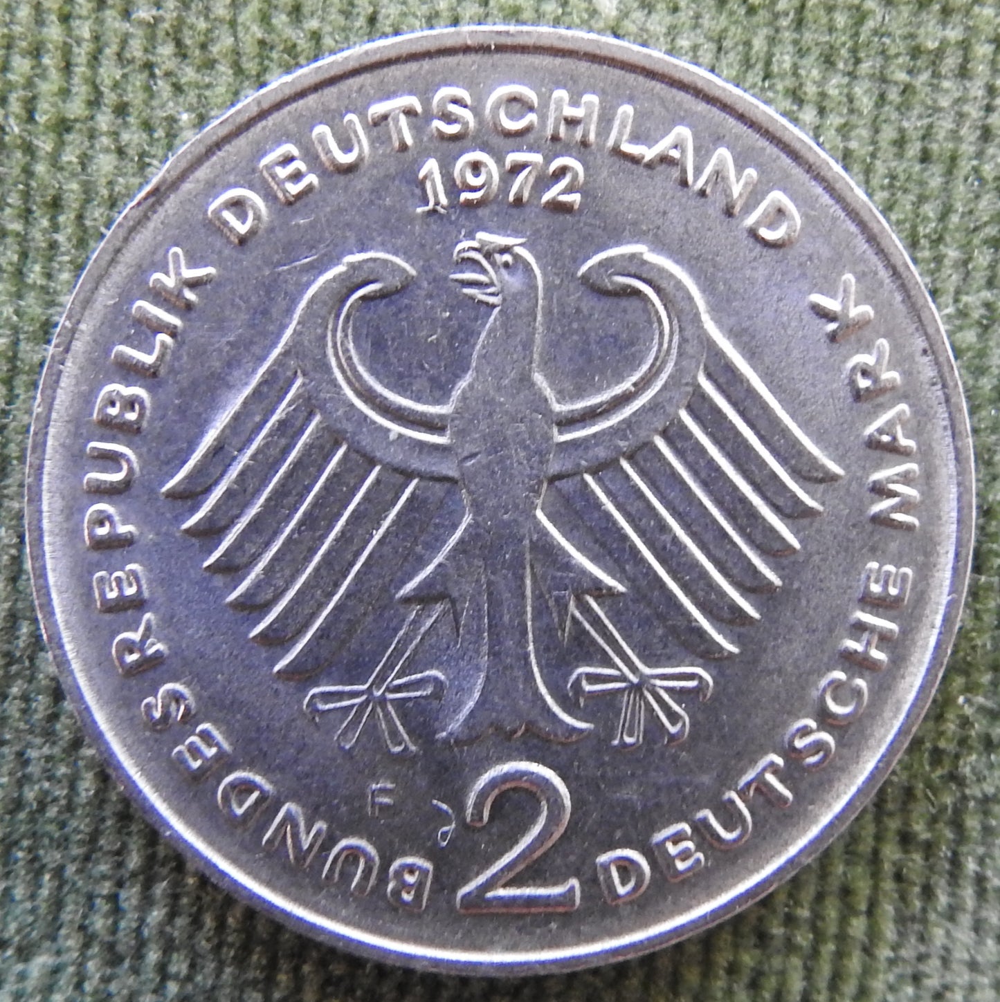 Germany 1972 F 2 Deutsche Mark Konrad Adenauer Coin - Circulated