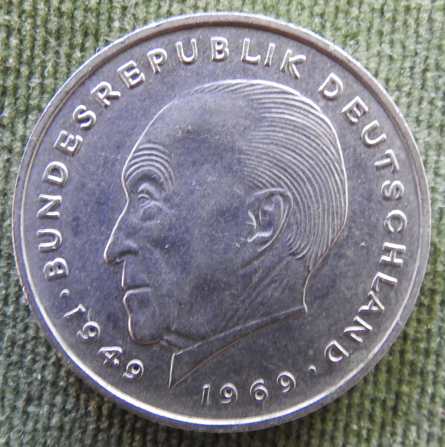 Germany 1974 F 2 Deutsche Mark Konrad Adenauer Coin - Circulated