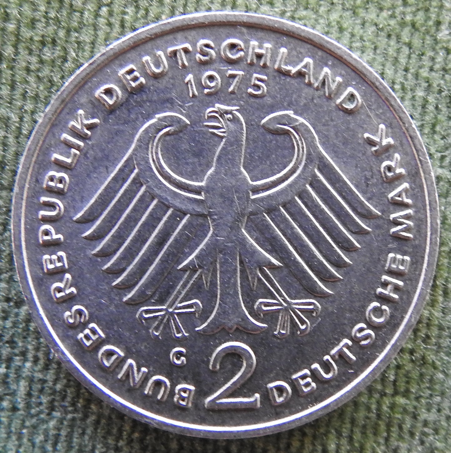 Germany 1975 G 2 Deutsche Mark Konrad Adenauer Coin - Circulated