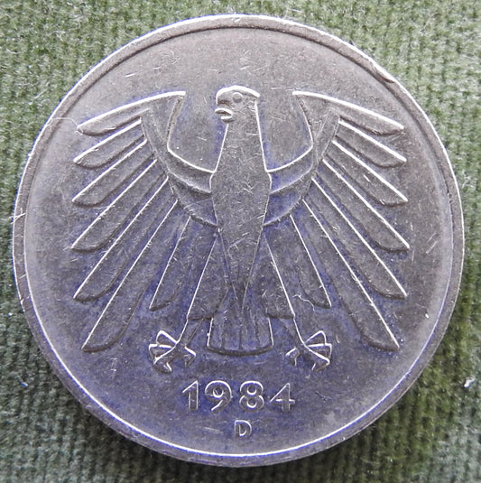 Germany 1984 D 5 Deutsche Mark Coin - Circulated