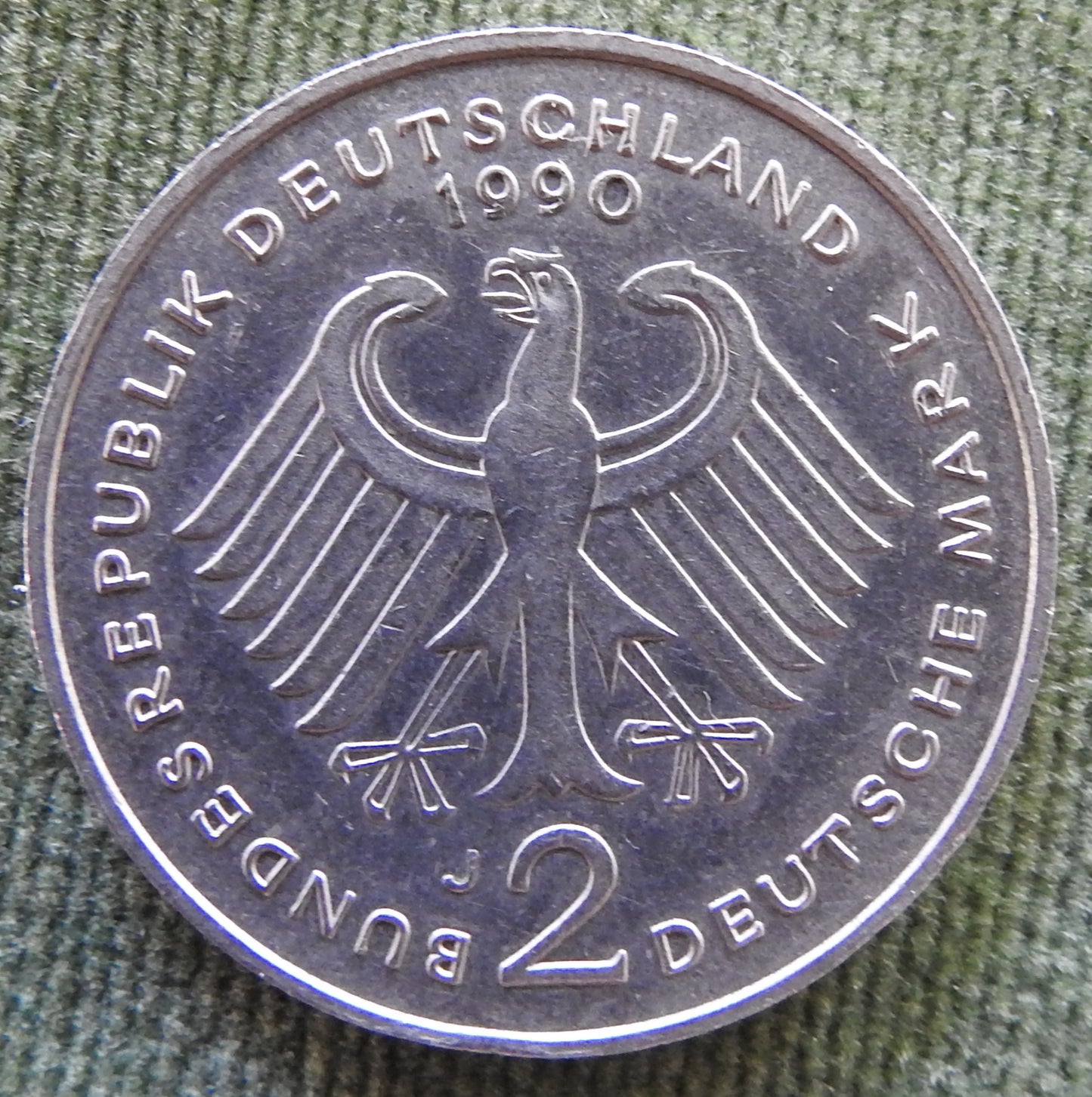 Germany 1990 J 2 Deutsche Mark Ludwig Erhard Coin - Circulated