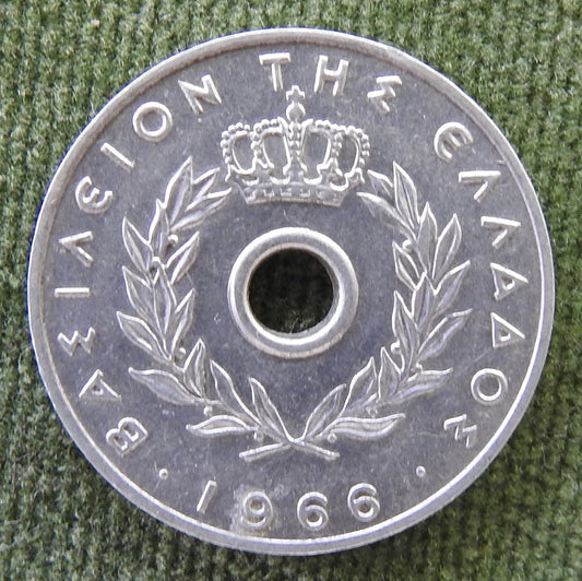 Greek 1966 10 Lepta King Constantine II Coin
