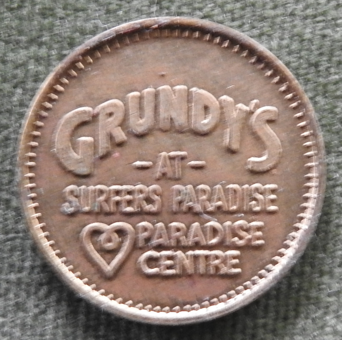 Grundy's Surfers Paradise Amusement Centre Token