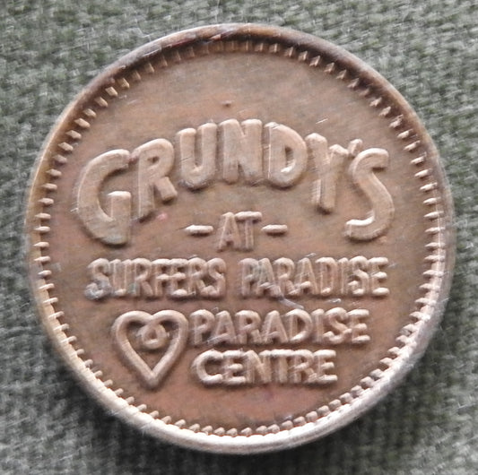 Grundy's Surfers Paradise Amusement Centre Token
