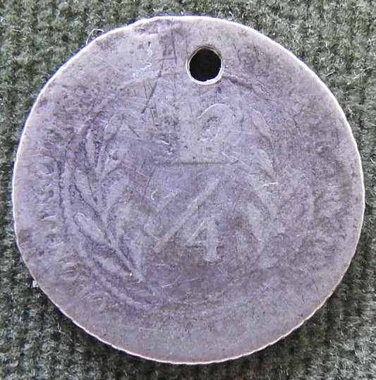 United Colony Of Demerary & Essequibo 1809 1/4 Guilder George III Coin Guyana