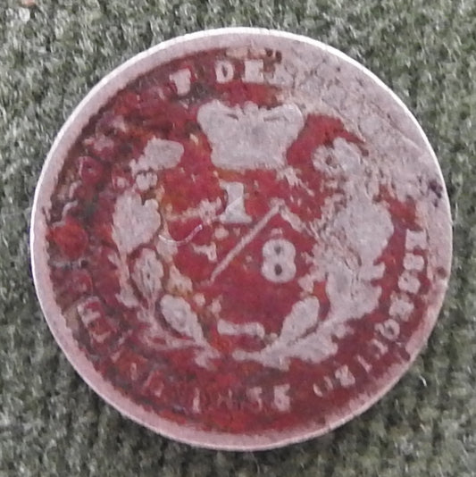 United Colony Of Demerary & Essequibo 1835 1/8 Gulden William IV Coin Guyana - Circulated