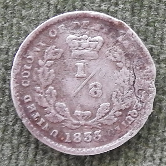 United Colony Of Demerary & Essequibo 1835 1/8 Gulden William IV Coin Guyana - Circulated
