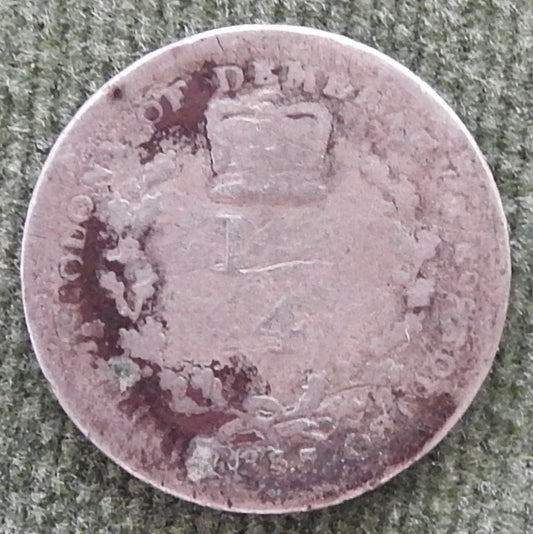 United Colony Of Demerary & Essequibo 1835 1/4 Guilder William IV Coin Guyana