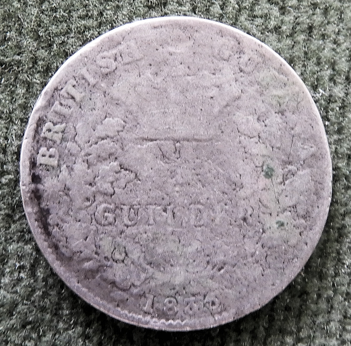 British Guyana 1836 1/4 Guilder William IV Coin Guyana