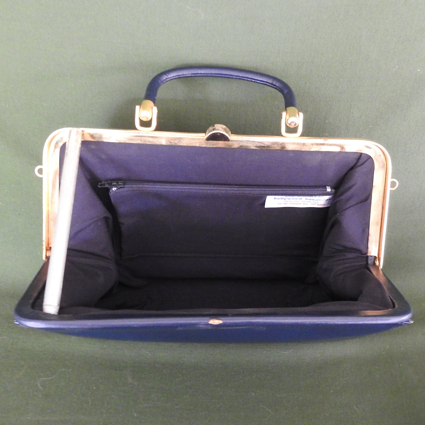 Hollywood Handbags Calf Leather Blue Handbag