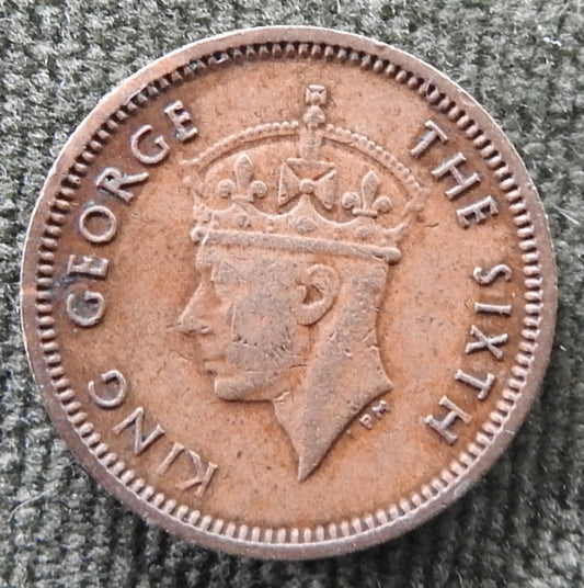 Hong Kong 1949 5 Cent King George VI Coin - Circulated
