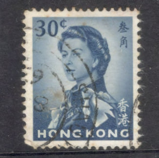 Hong Kong 1962 30 C Queen Elizabeth II Dark Blue Stamp