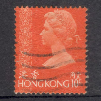 Hong Kong 1973 10 C Queen Elizabeth II Reddish Orange Stamp