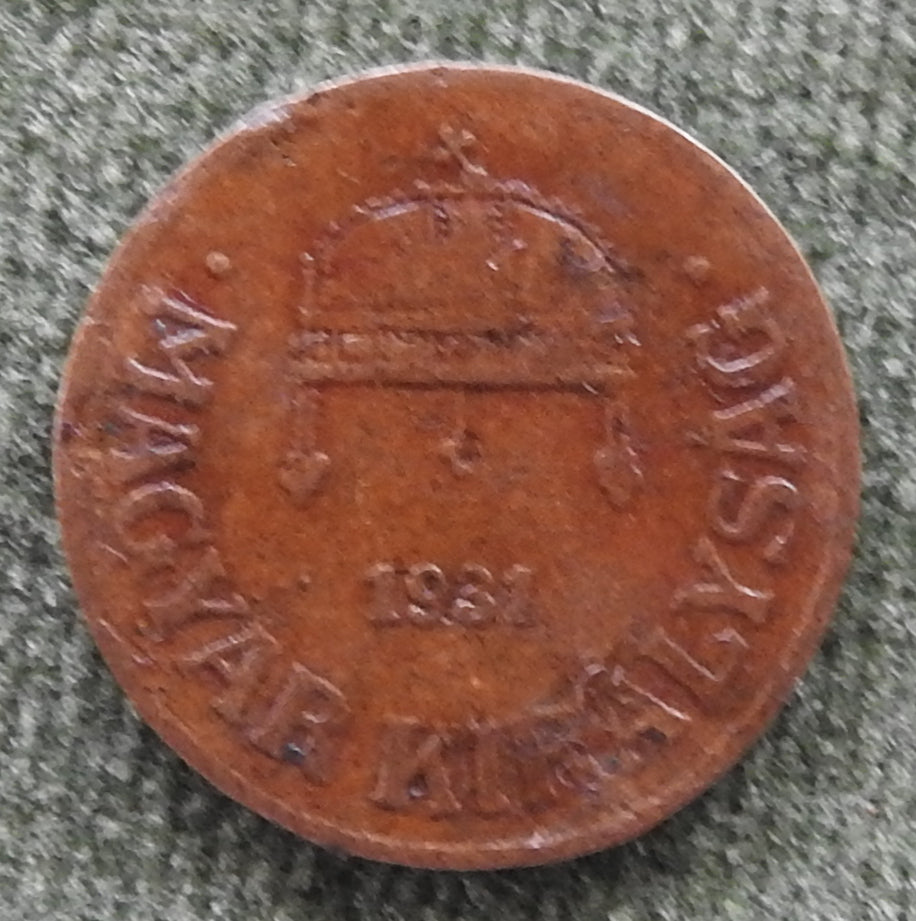 Hungary Magyar 1931 1 Filler Coin - Circulated