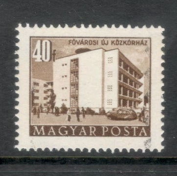 Hungary 1953 40 Filler Blackish Brown Buildings Postage Stamp