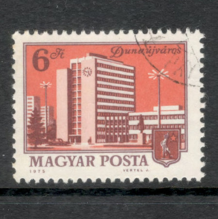 Hungary 1975 6 Forint Brownish Purple / Salmon City Pictures Postage Stamp