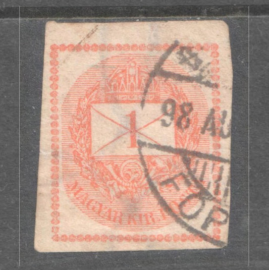 Hungary 1874 1Kr Red Orange Numeral Newspaper Stamp - Used