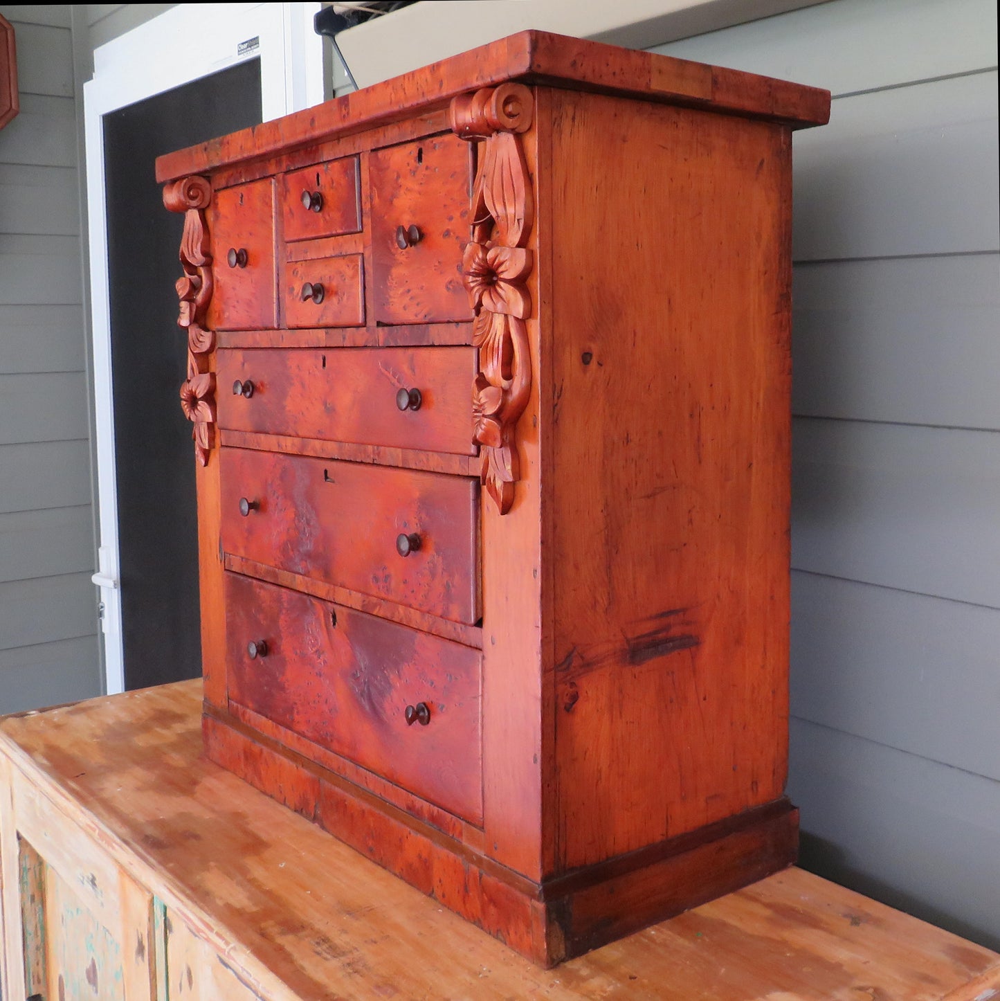 Huon Pine Miniature 7 Drawer Chest Of drawers c1865