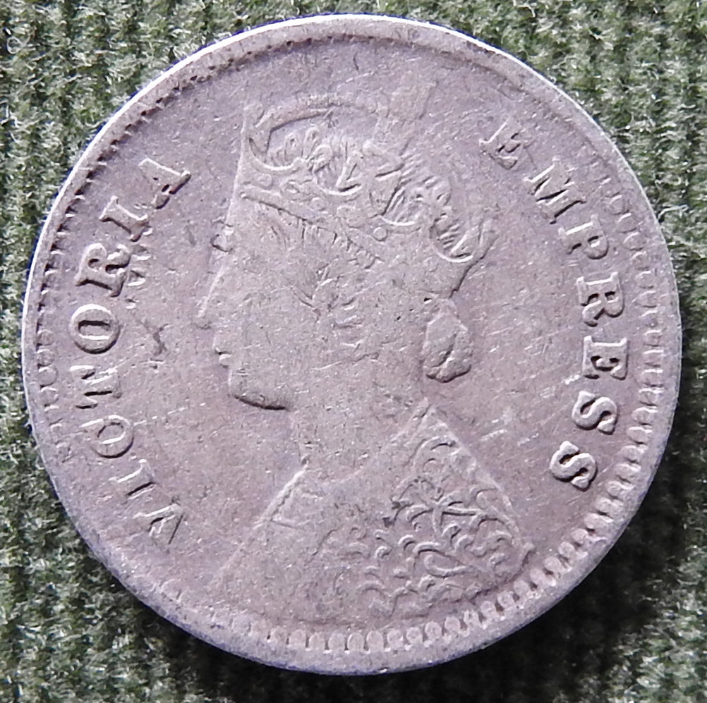 India 1901 2 Two Anna Coin Queen Victoria - British Rule