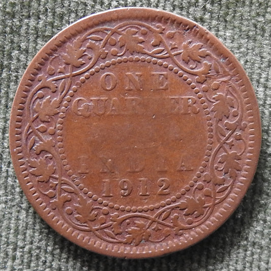 India 1912 1/4 Anna Coin