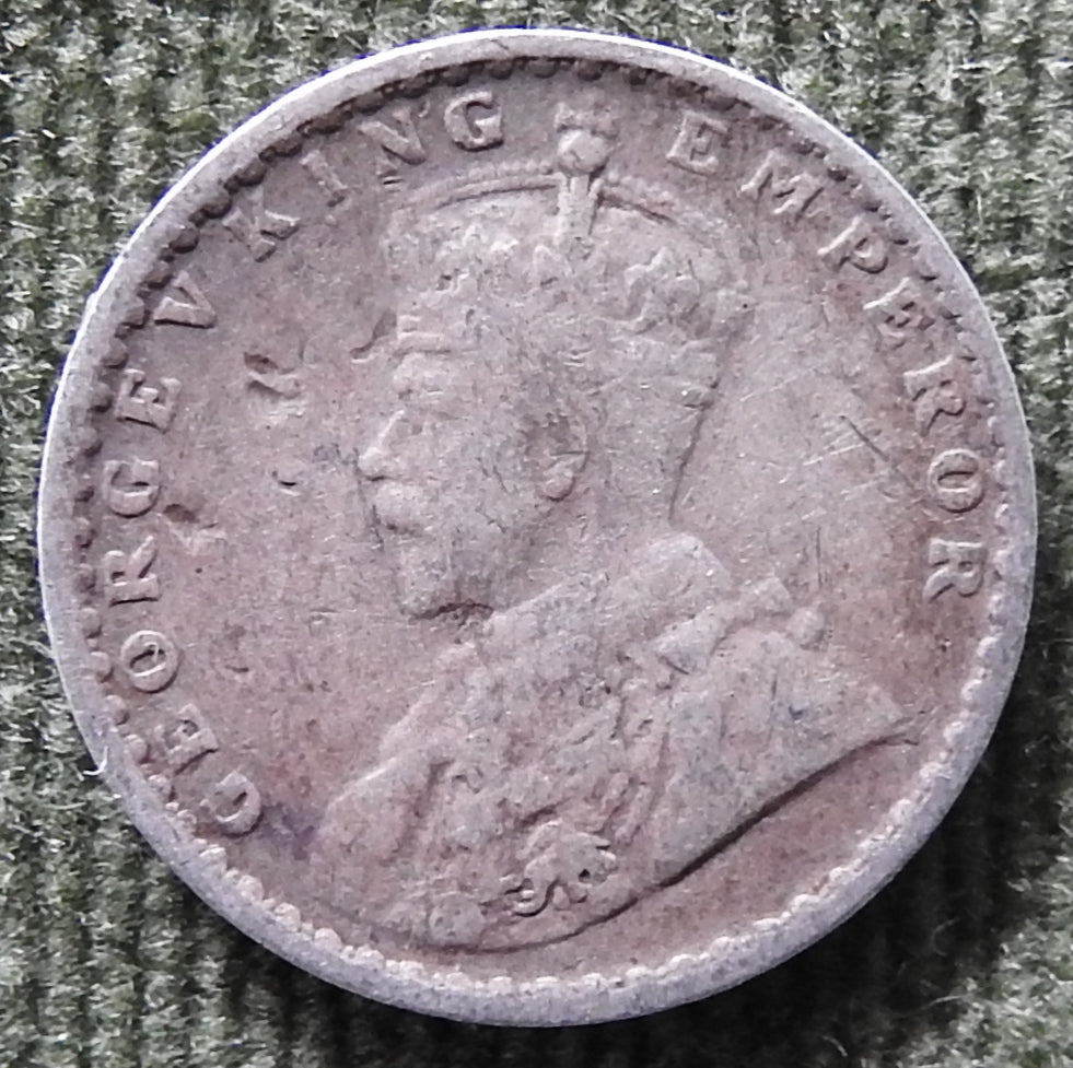 India 1916 2 Two Anna Coin King George V - British Rule