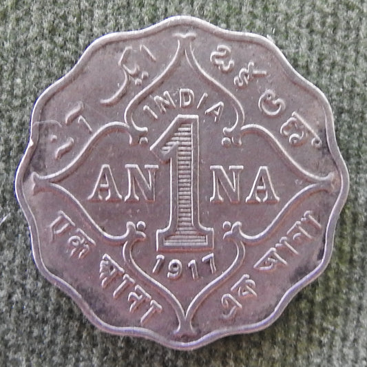 India 1917 1 Anna King George V Coin