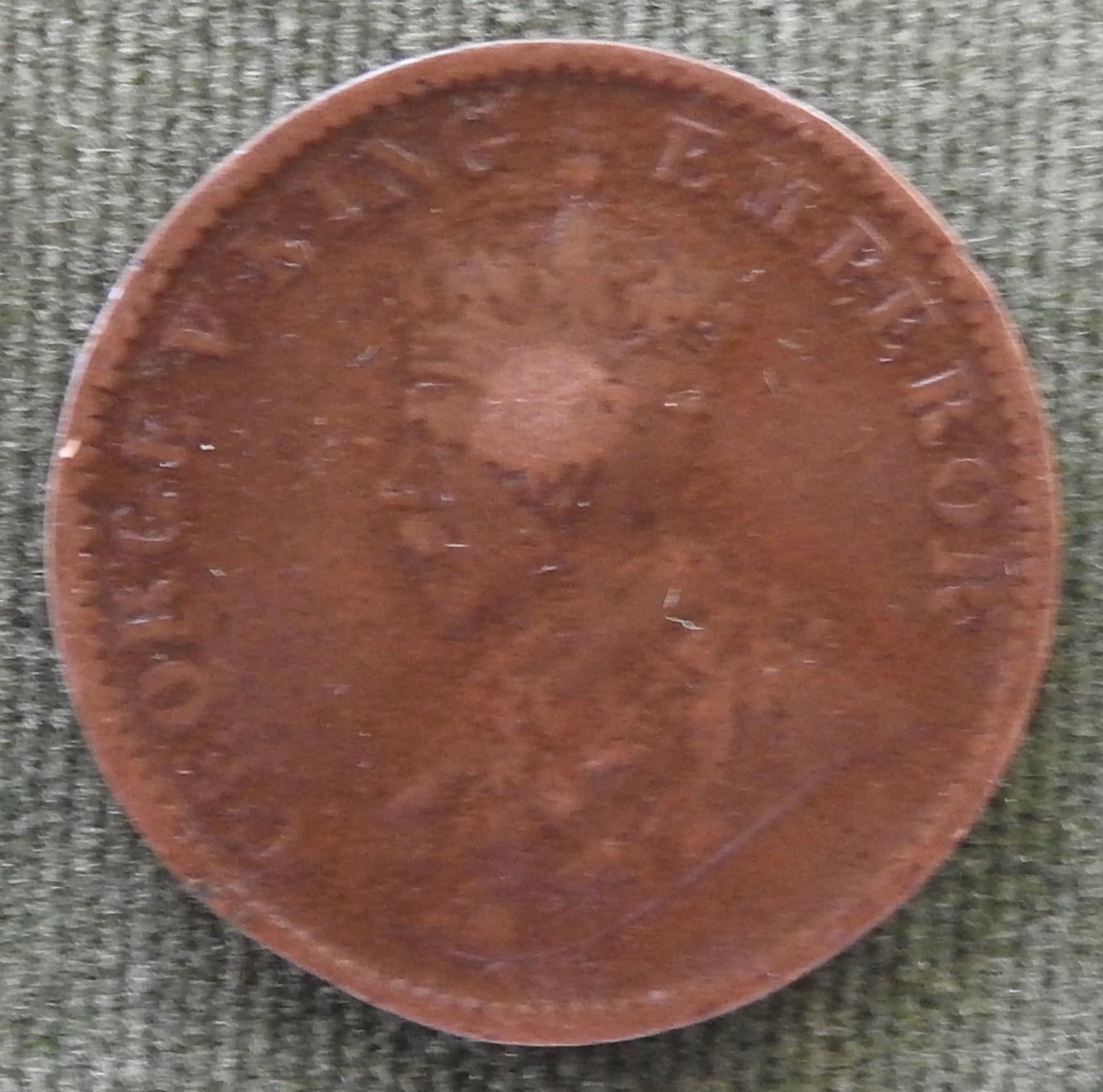 India 1933 Quarter Anna Coin King George V - British Rule