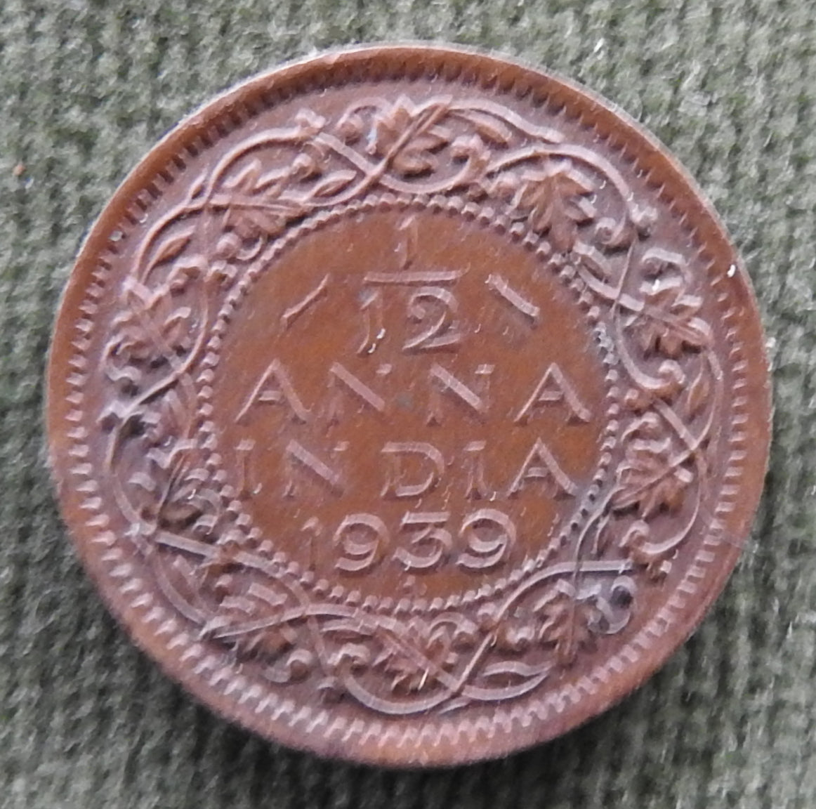 India 1939 1/12 Anna Coin