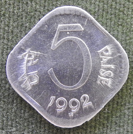 India 1992 * 5 Paise Asoka Lion Pedestal Coin