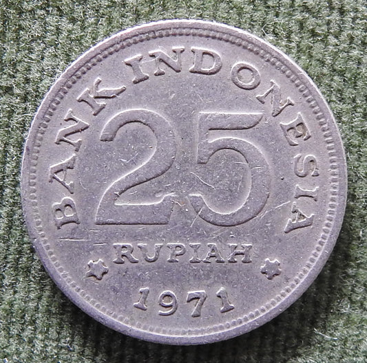 Indonesian 1971 25 Rupiah Victoria Crowned Pigeon Coin