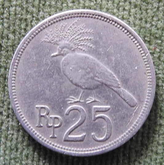 Indonesian 1971 25 Rupiah Victoria Crowned Pigeon Coin